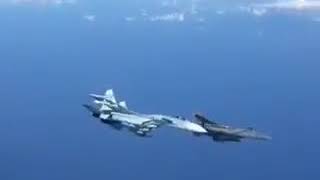 Footage of Su27 dangerously banked in front of a F15 over Baltic Sea [upl. by Merfe]