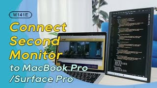 How to Connect MacBook Pro Surface Pro to M141E Portable Monitor by USBC｜GeChic [upl. by Dixie523]