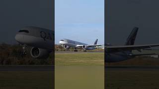 Qatar A3501000 evening departure from Manchester Airport shorts [upl. by Sigrid]