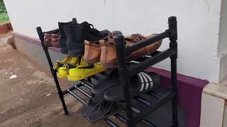 How to make shoe rack with pvc pipe  DIY [upl. by Thatcher]