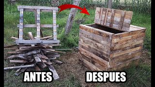 Como Hacer una COMPOSTERA CASERA con Palets ♻️ Totalmente Gratis Huerto Ecológico QuedateEnCasa [upl. by Mungovan584]