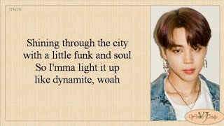 BTS 방탄소년단  Dynamite Lyrics [upl. by Tychon63]