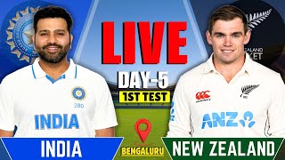 India vs New Zealand 1st Test Day 5  IND vs NZ Live Score amp Commentary  Live Cricket Match Today [upl. by Nosemaj]