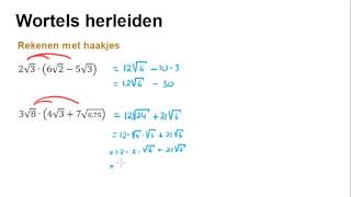 Wortels herleiden  Rekenen met haakjes [upl. by Gavin935]