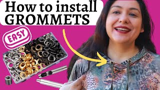 HOW TO INSTALL GROMMETS eyelets Secret trick for them TO LAST Sewing tutorial [upl. by Jocelin]