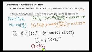 Example Determining Whether a Precipitate Will Form Solubility Equilibrium 3 [upl. by Assylla721]