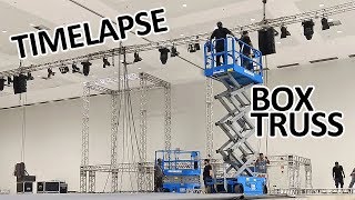 Montagem estrutura box truss  timelapse  q30  Iluminação de Palco [upl. by Lidah]