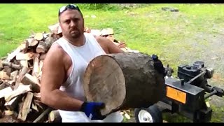 🔥 DIY Firewood Splitting With A Gas Powered Hydraulic Wood Splitter [upl. by Suk]