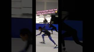 She has broken the 100m running World Record 🔥🤯 Kimi Goetz in action skating 100m [upl. by Aja]