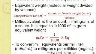 milliequivalent lec 7 [upl. by Benilda]