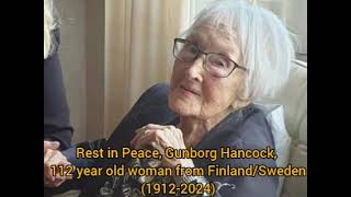 Rest in Peace Gunborg Hancock 19122024 Oldest Swedish Woman [upl. by Hardan]