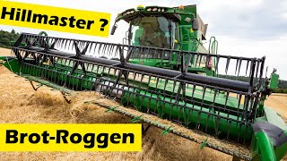 Brotroggen dreschen am Hang JA mit Hillmaster T560i John Deere Hangmähdrescher Farmvlog Teil 1 [upl. by Pelag]