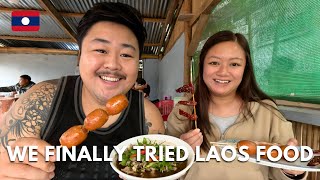 We Tried Laos Street Food First Time Trying Traditional Laotian Food  Laos Travel Vlog 🇱🇦 [upl. by Wiseman]