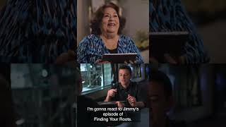 Jimmy Kimmels Hilarious Aunt Chippy Reacts to Touching Moments on Finding Your Roots  shorts [upl. by Ahsoyem]