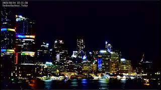 Gorgeous evening in Sydney city lights shining brightly This is Sydney Harbour Australia LIVE Cam [upl. by Ignatius]