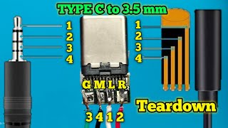 Type C to 35 mm Audio Adapter Teardown amp Complete Wiring Diagram [upl. by Norrat]