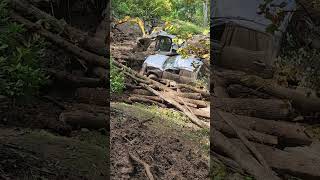 clearing out 6 feet of mud on black mountain in someones driveway helene Hurricane mudslide [upl. by Cyprus293]