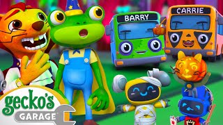 Drive Thru Haunted House  Geckos Garage Halloween  Trucks For Children  Cartoons For Kids [upl. by Pelpel309]