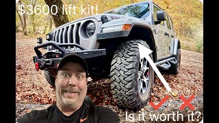 3600 Jeep Lift Kit Worth it  Rubicon Express 25 lift kit  Rock Jock Steering upgrade [upl. by Toiboid]