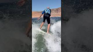 Trying a 360  Wake surfing on Lake Powell [upl. by Anahsohs]