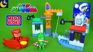 PJ Masks Mega Bloks Unboxing and Building Gekko Owlette Rescue Paw Patrol Spark Vehicles Kids Toys [upl. by Golter]