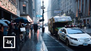 Walking in the Rain in Manhattan NYC Binaural City Sounds 4k Rain Ambience [upl. by Irama]