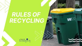 Rules of Recycling in the Town of Lexington ♻️ [upl. by Cumine]