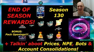 End of Season 130 Rewards  Bot Talk Card Prices Account Consolidations Packs Splinterlands [upl. by Ranite]