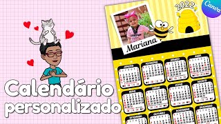 Como fazer Calendário Personalizado com Foto no Canva [upl. by Notyard]