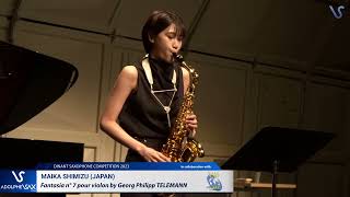 Maika SHIMIZU Japan plays Fantasie nº7 pour violon by GP Telemann [upl. by Anilyx]