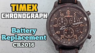 Timex Expedition T49905 Chronograph Watch Battery Replacement CR2016 [upl. by Lhadnek]