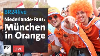 München in Orange Fanmarsch der Holländer  BR24live [upl. by Attehcnoc]