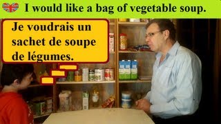 1000 mots en français facile 1 Faire les courses  Dialogue et vocabulaire [upl. by Ellenuahs]