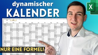 Excel Kalender 2024  Nur eine Formel😲📅 ewiger Jahreskalender mit Wochenende [upl. by Emawk]