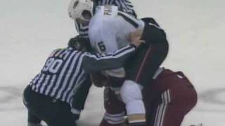 George Parros vs Brian McGrattan Mar 19 2009 [upl. by Hound]