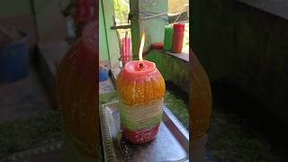 Home made mixd colour candle shorts bottle candle making [upl. by Huesman]