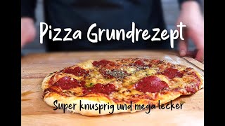 Pizzateig selber machen  Pizza Grundrezept mit Soße und Knoblauchöl [upl. by Jsandye]