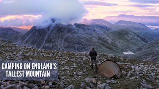 Solo Camping on England’s Highest Mountain with the Hilleberg Enan  Rainy Hike Sunset amp Cooking [upl. by Suivat]