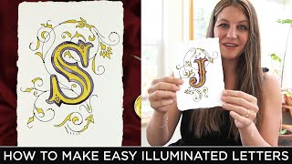 How to Make Easy Illuminated Letters Includes Free Printable [upl. by Pfaff584]