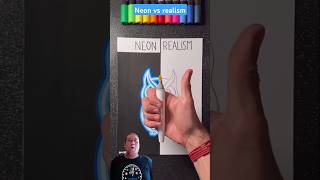 Neon vs realisme with painting art painting shorts shortvideo [upl. by Edgar]