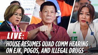 LIVE House resumes quad comm hearing on EJK Duterte drug war  November 7 [upl. by Yemiaj]