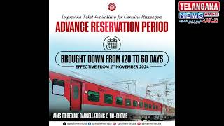 New train ticket booking Rule Comes Into Effect reservation Period Cut By 60 Days [upl. by Belldame220]