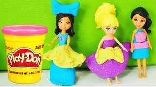 Spielzeugvideo mit Play Doh Wir machen aus Knete Kleider für die Puppen [upl. by Gridley]