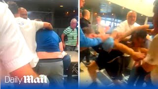 Dramatic moment mass brawl erupts on ferry service from Dublin [upl. by Aisile]