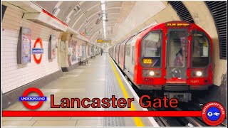 Central Line Trains at Lancaster Gate Station  London Underground 29122023 [upl. by Tristas]