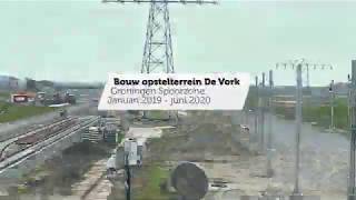 Timelapse De bouw van opstelterrein De Vork in Haren in 15 minuut [upl. by Weinshienk413]