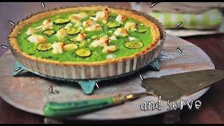 Pea mint courgette and goats cheese quiche [upl. by Anpas]