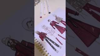 Fall outerwear ideas with the color of the season illustration fashion fashionillustration diy [upl. by Nosirrah]