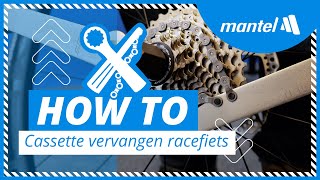 CASSETTE VERVANGEN van je RACEFIETS Mantel Howto [upl. by Ahsropal353]