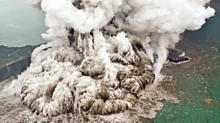 Anak Krakatau Volcano Eruption amp Collapsed in Indonesia Dec 2223 2018 [upl. by Thant]